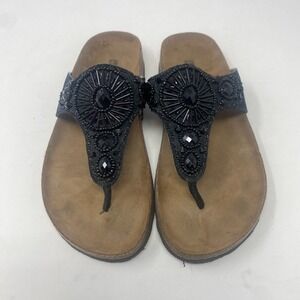 White Mountain‎ Slip On Sandals Black and Brown Women's Size 5